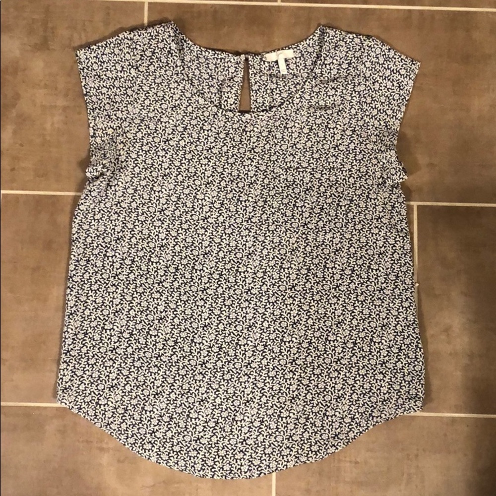 Joie Rancher Silk Short Sleeve Pocket Top